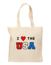 I Love Heart the USA Grocery Tote Bag-Grocery Tote-TooLoud-Natural-Medium-Davson Sales