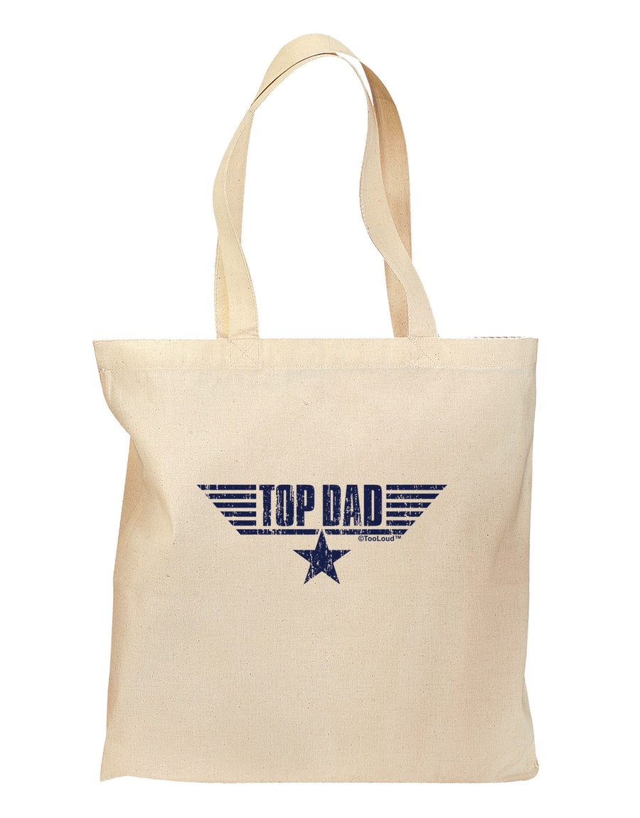 Top Dad Father's Day Grocery Tote Bag-Grocery Tote-TooLoud-Natural-Medium-Davson Sales