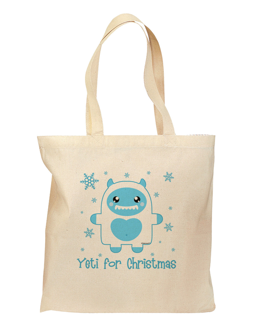 Yeti (Ready) for Christmas - Abominable Snowman Grocery Tote Bag-Grocery Tote-TooLoud-Natural-Medium-Davson Sales