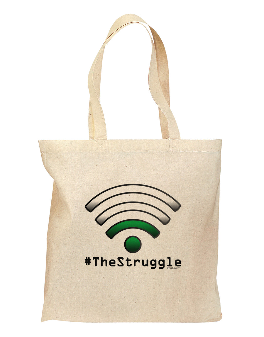 The Struggle - Low Wifi Grocery Tote Bag-Grocery Tote-TooLoud-Natural-Medium-Davson Sales