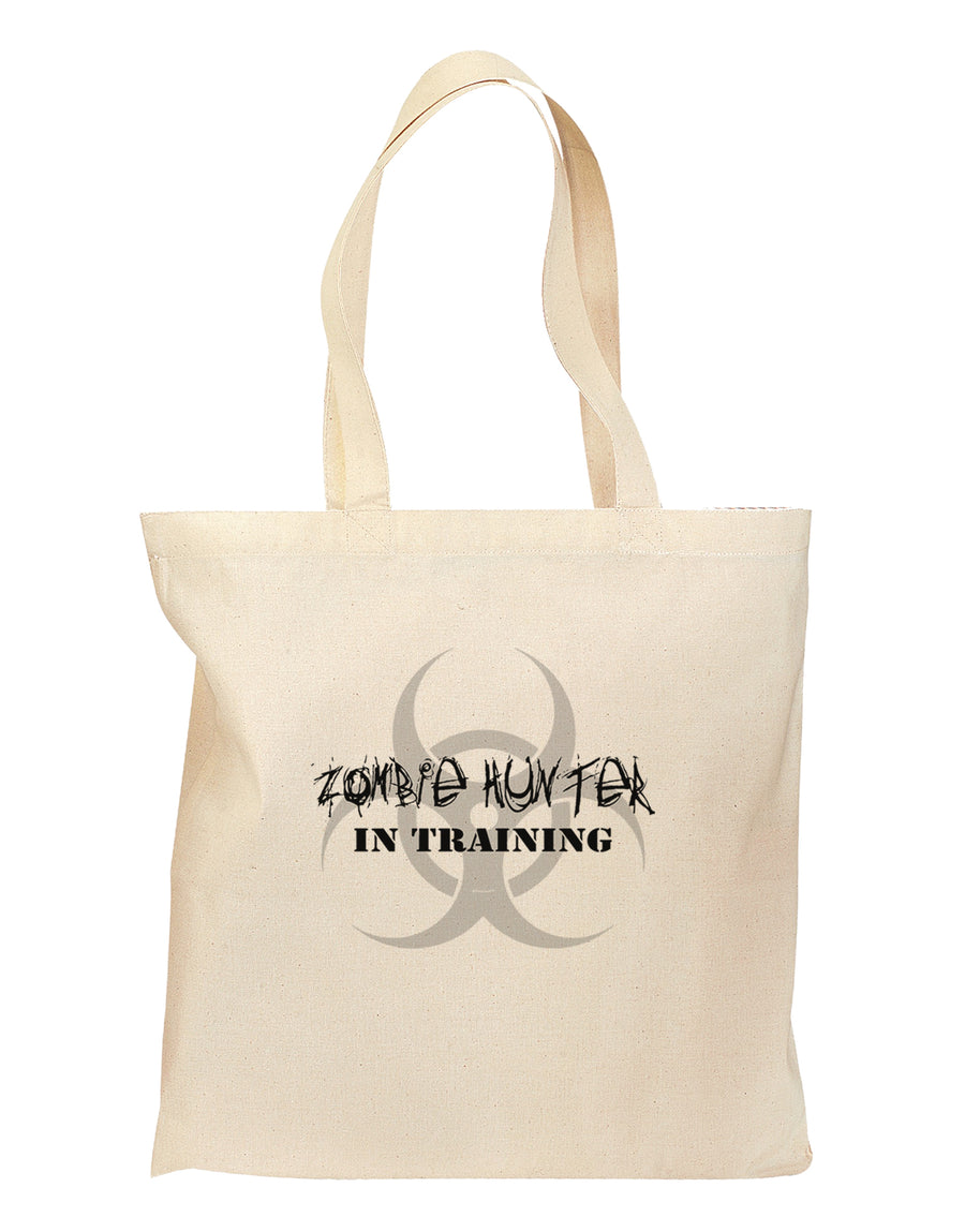 Zombie Hunter in Training - Biohazard Grocery Tote Bag-Grocery Tote-TooLoud-Natural-Medium-Davson Sales