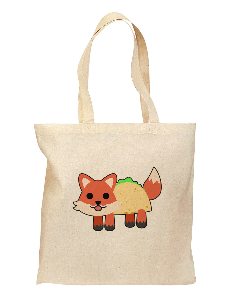 Cute Taco Fox Grocery Tote Bag-Grocery Tote-TooLoud-Natural-Medium-Davson Sales