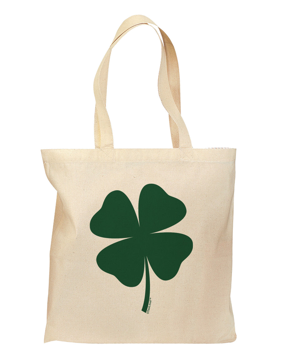 Lucky Four Leaf Clover St Patricks Day Grocery Tote Bag-Grocery Tote-TooLoud-Natural-Medium-Davson Sales