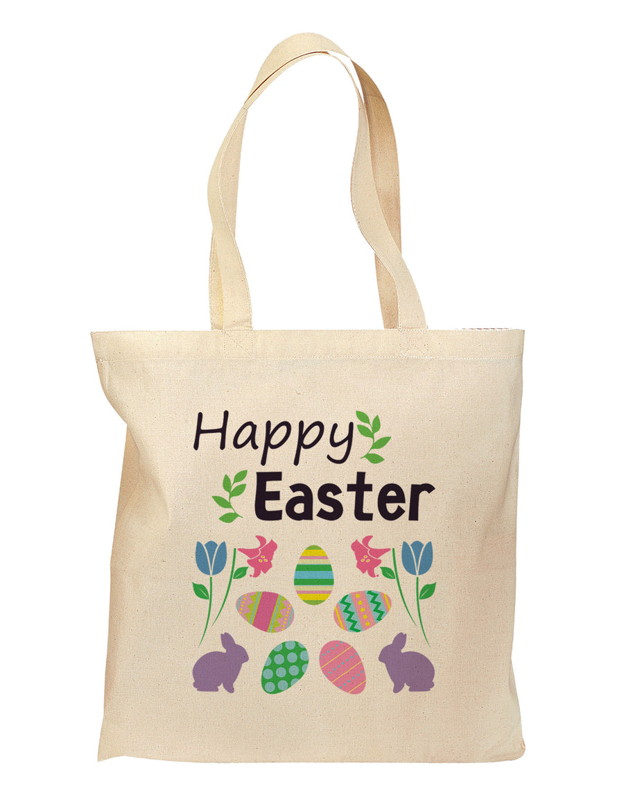 Happy Easter Design Grocery Tote Bag-Grocery Tote-TooLoud-Natural-Medium-Davson Sales