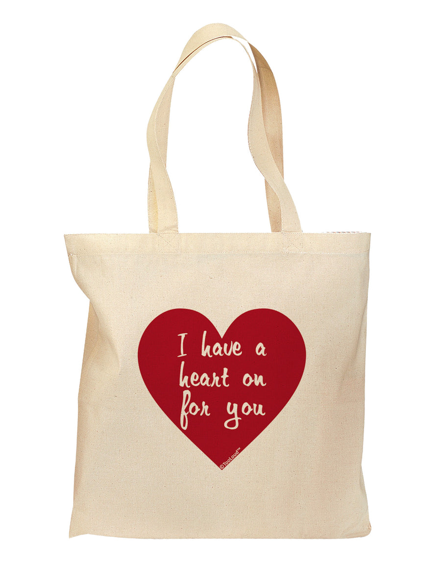 I Have a Heart On For You Grocery Tote Bag-Grocery Tote-TooLoud-Natural-Medium-Davson Sales