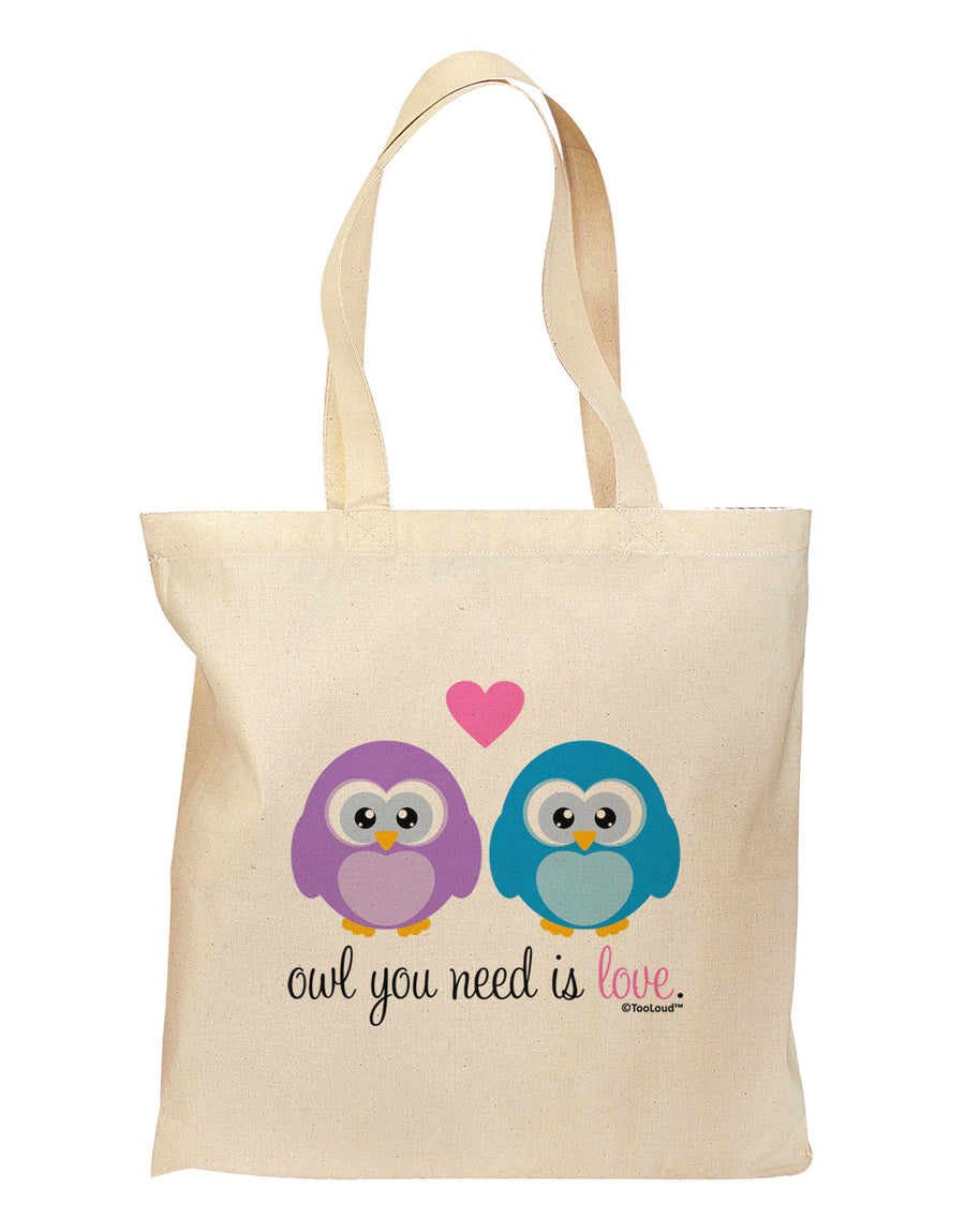 Owl You Need Is Love Grocery Tote Bag by TooLoud-Grocery Tote-TooLoud-Natural-Medium-Davson Sales