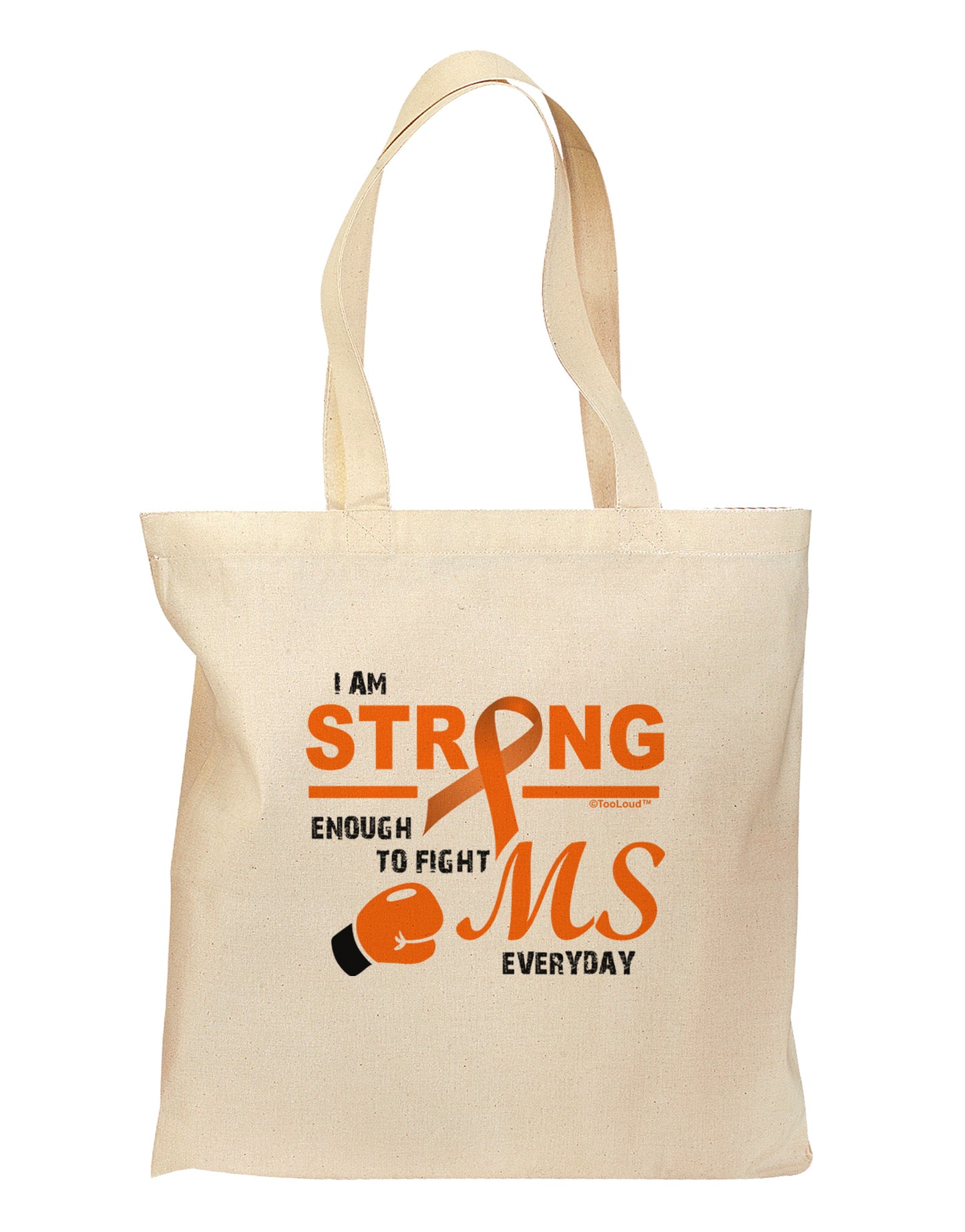 MS - I Am Strong Grocery Tote Bag-Grocery Tote-TooLoud-Natural-Medium-Davson Sales