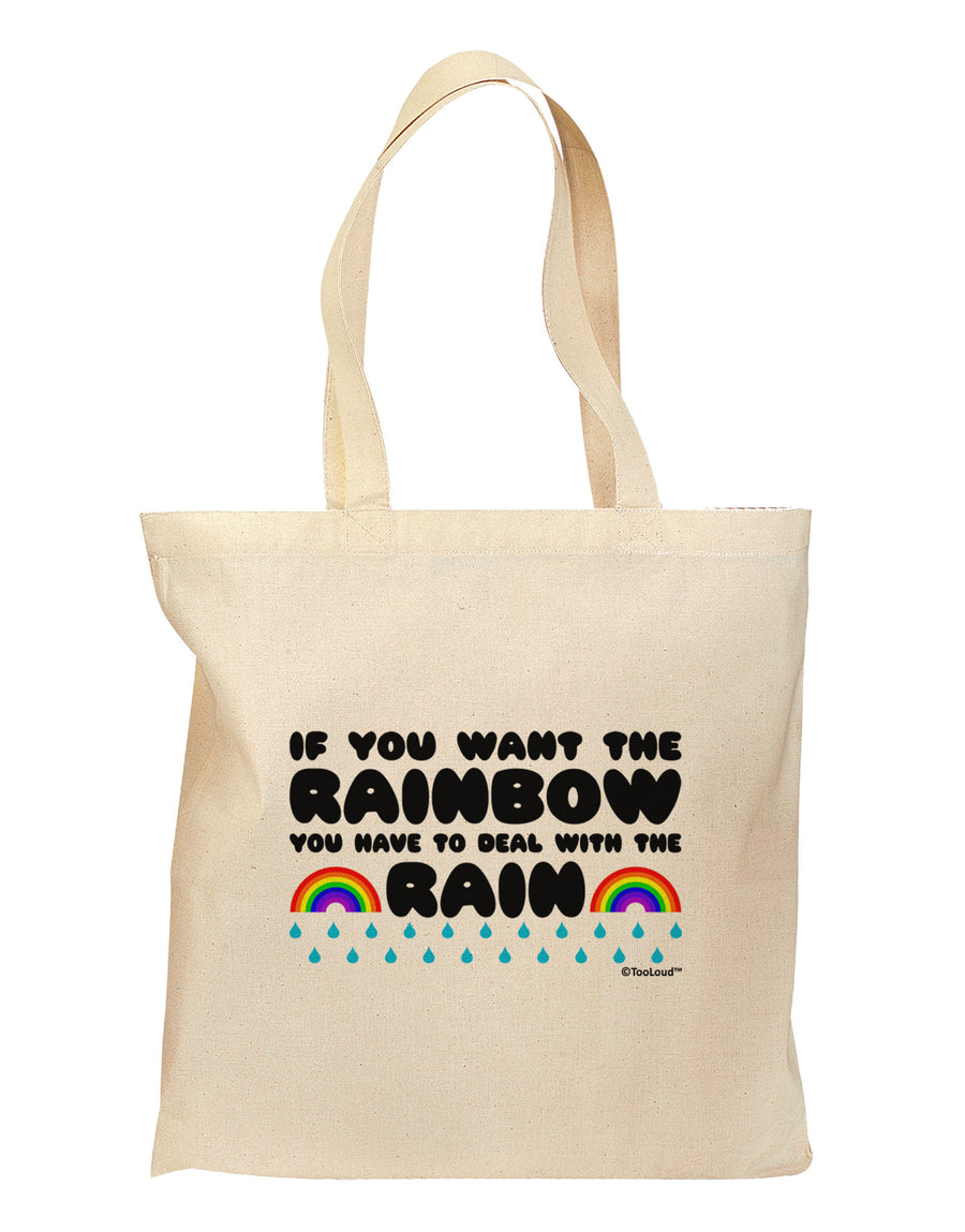 If You Want The Rainbow Quote Grocery Tote Bag by TooLoud-Grocery Tote-TooLoud-Natural-Medium-Davson Sales