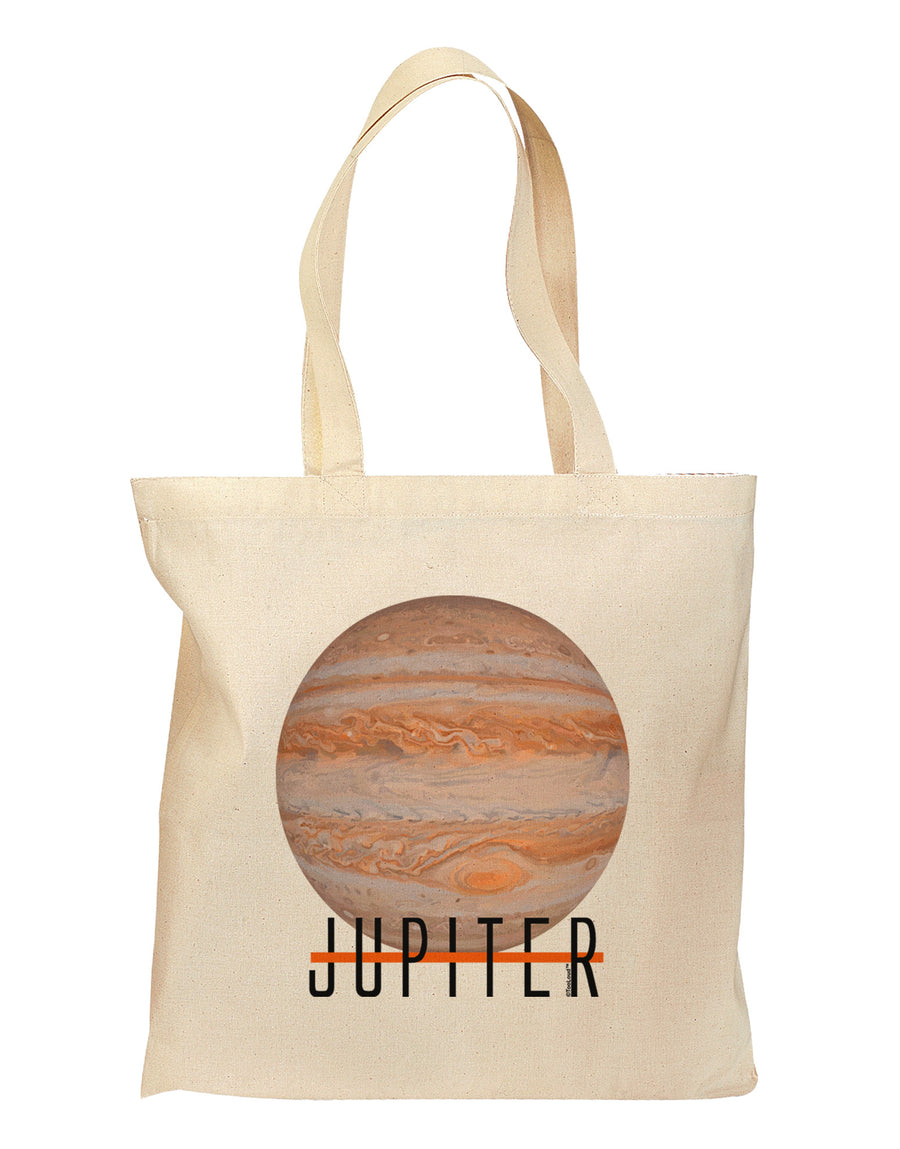 Planet Jupiter Earth Text Grocery Tote Bag by TooLoud-Grocery Tote-TooLoud-Natural-Medium-Davson Sales