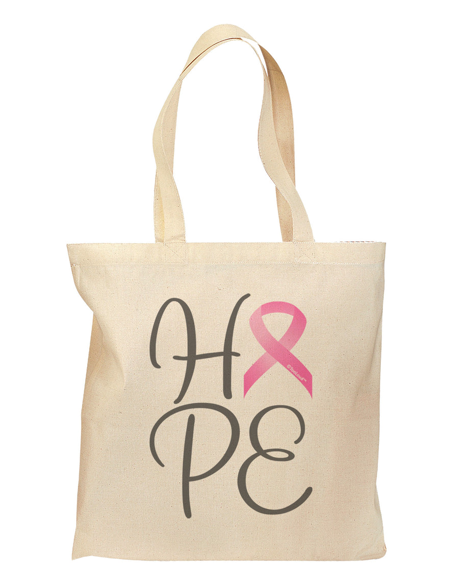 Hope - Breast Cancer Awareness Ribbon Grocery Tote Bag-Grocery Tote-TooLoud-Natural-Medium-Davson Sales