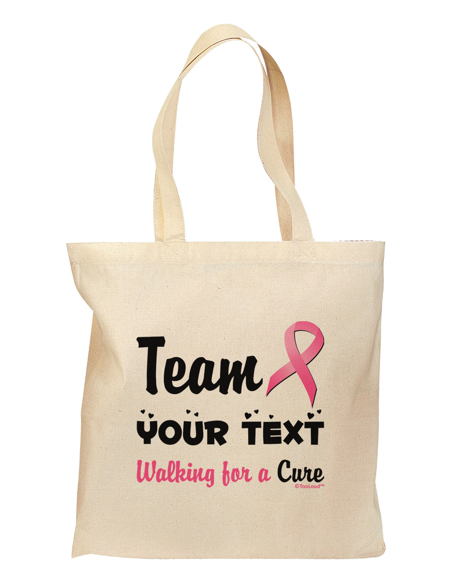 Personalized Team -Name- Breast Cancer Walk - Walking for a Cure Grocery Tote Bag-Grocery Tote-TooLoud-Natural-Medium-Davson Sales