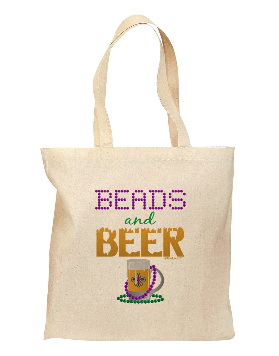 Beads And Beer Grocery Tote Bag-Grocery Tote-TooLoud-Natural-Medium-Davson Sales