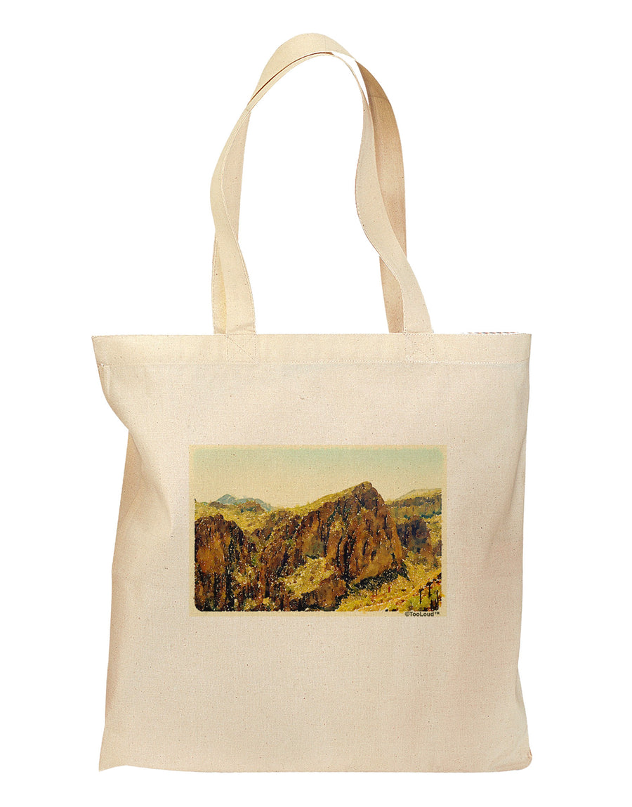 Arizona Mountains Watercolor Grocery Tote Bag-Grocery Tote-TooLoud-Natural-Medium-Davson Sales