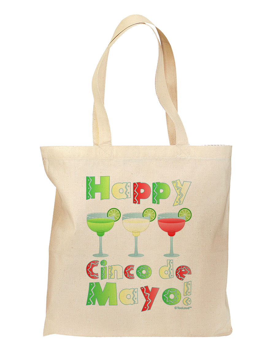 Margaritas - Mexican Flag Colors - Happy Cinco de Mayo Grocery Tote Bag by TooLoud-Grocery Tote-TooLoud-Natural-Medium-Davson Sales