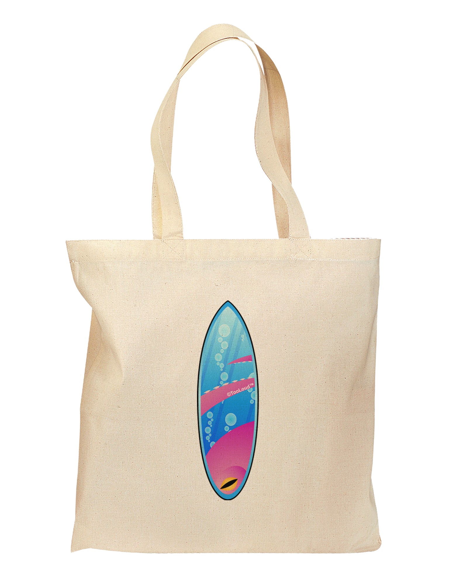 Octopus Surfboard Grocery Tote Bag by TooLoud-Grocery Tote-TooLoud-Natural-Medium-Davson Sales