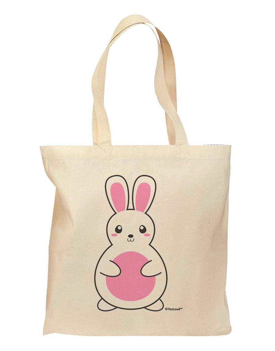 Cute Easter Bunny - Pink Grocery Tote Bag by TooLoud-Grocery Tote-TooLoud-Natural-Medium-Davson Sales