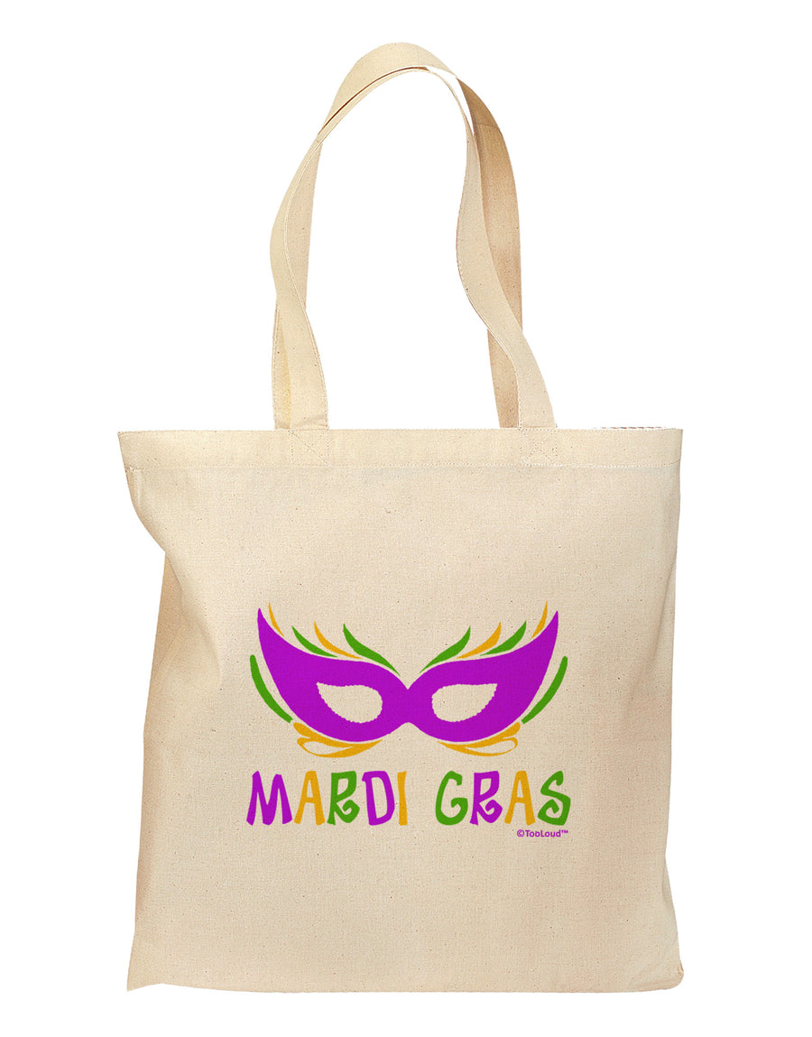 Mardi Gras - Purple Gold Green Mask Grocery Tote Bag by TooLoud-Grocery Tote-TooLoud-Natural-Medium-Davson Sales