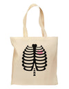 Black Skeleton Ribcage with Pink Heart Halloween Grocery Tote Bag-Grocery Tote-TooLoud-Natural-Medium-Davson Sales