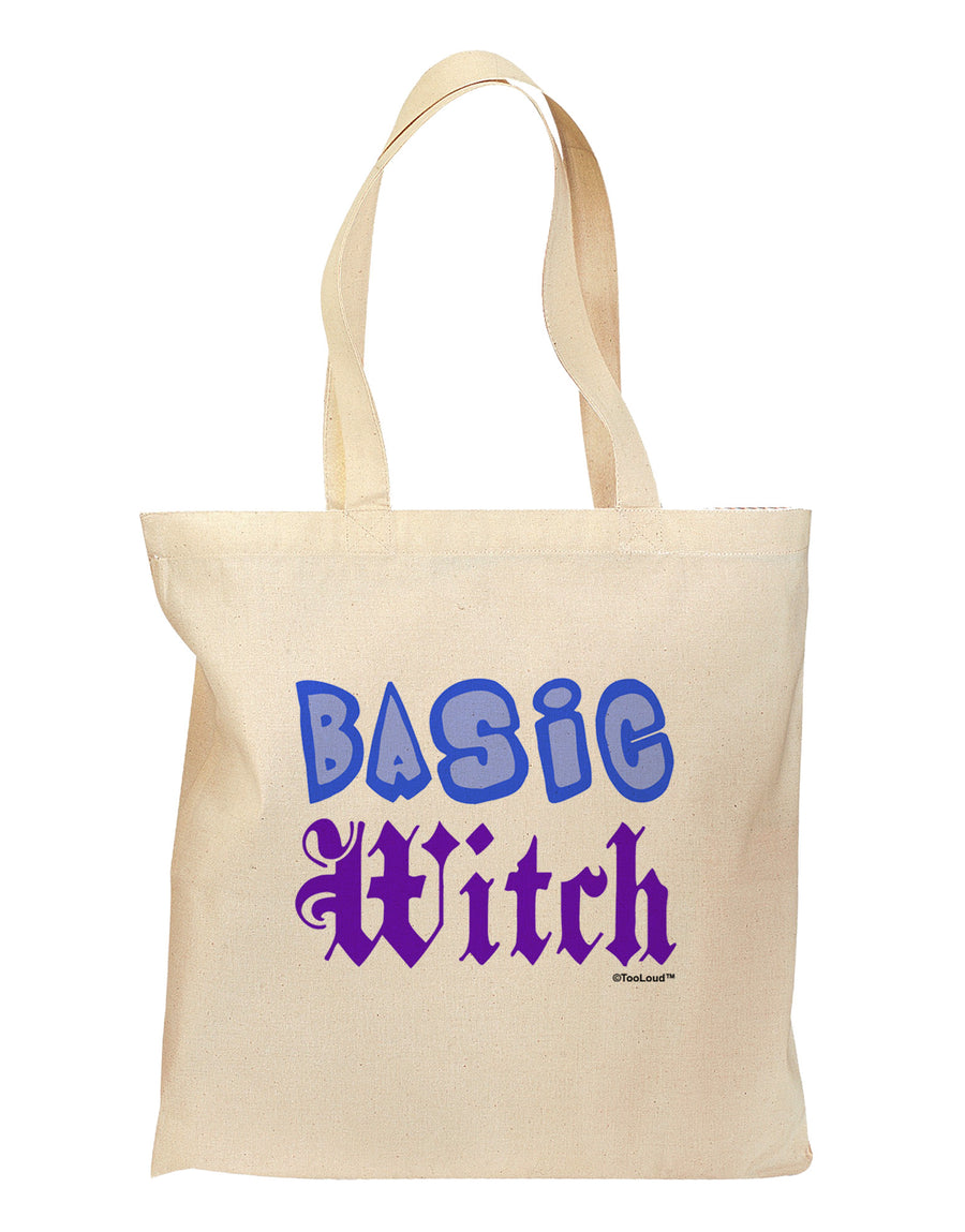 Basic Witch Color Blue Grocery Tote Bag-Grocery Tote-TooLoud-Natural-Medium-Davson Sales