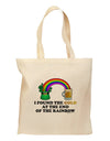 End Of The Rainbow Text Grocery Tote Bag-Grocery Tote-TooLoud-Natural-Medium-Davson Sales