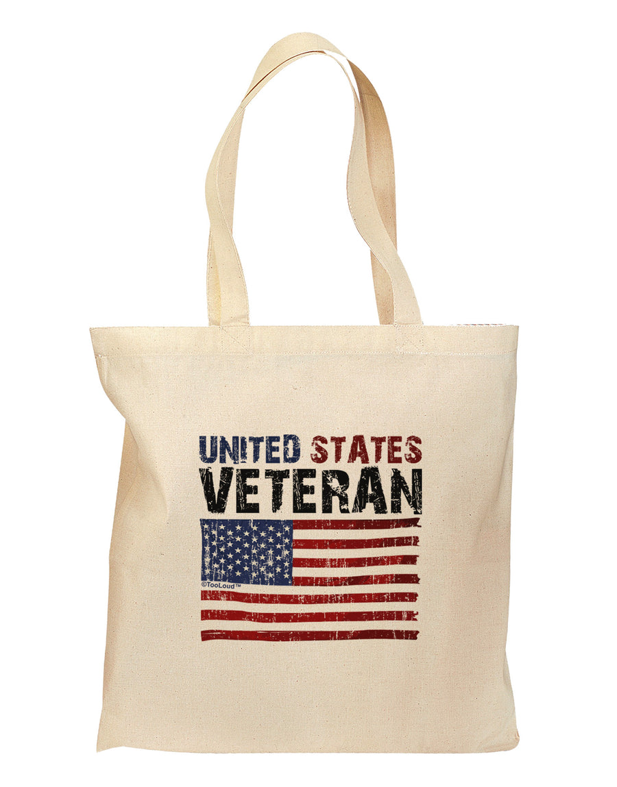 US Veteran Distressed Grocery Tote Bag-Grocery Tote-TooLoud-Natural-Medium-Davson Sales