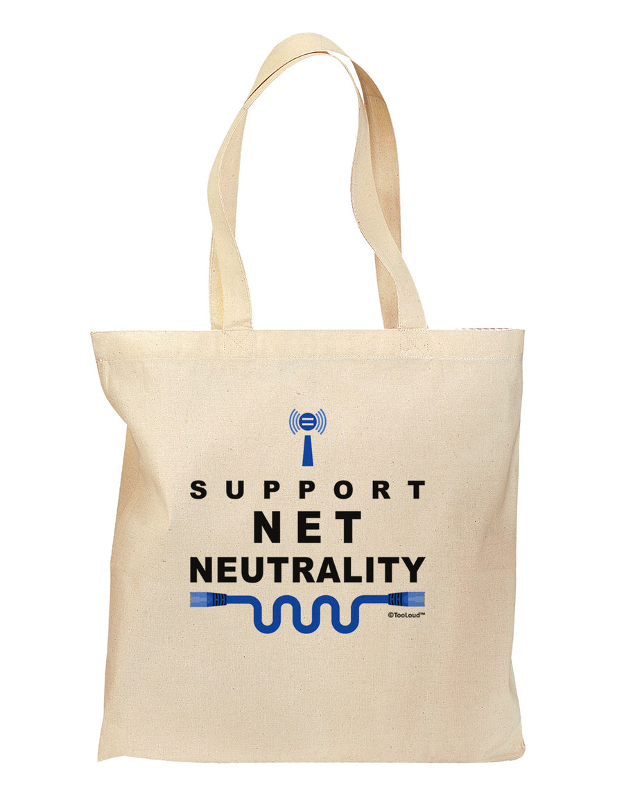 i Support Net Neutrality Grocery Tote Bag-Grocery Tote-TooLoud-Natural-Medium-Davson Sales