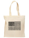 Distressed Black and White American Flag Grocery Tote Bag-Grocery Tote-TooLoud-Natural-Medium-Davson Sales