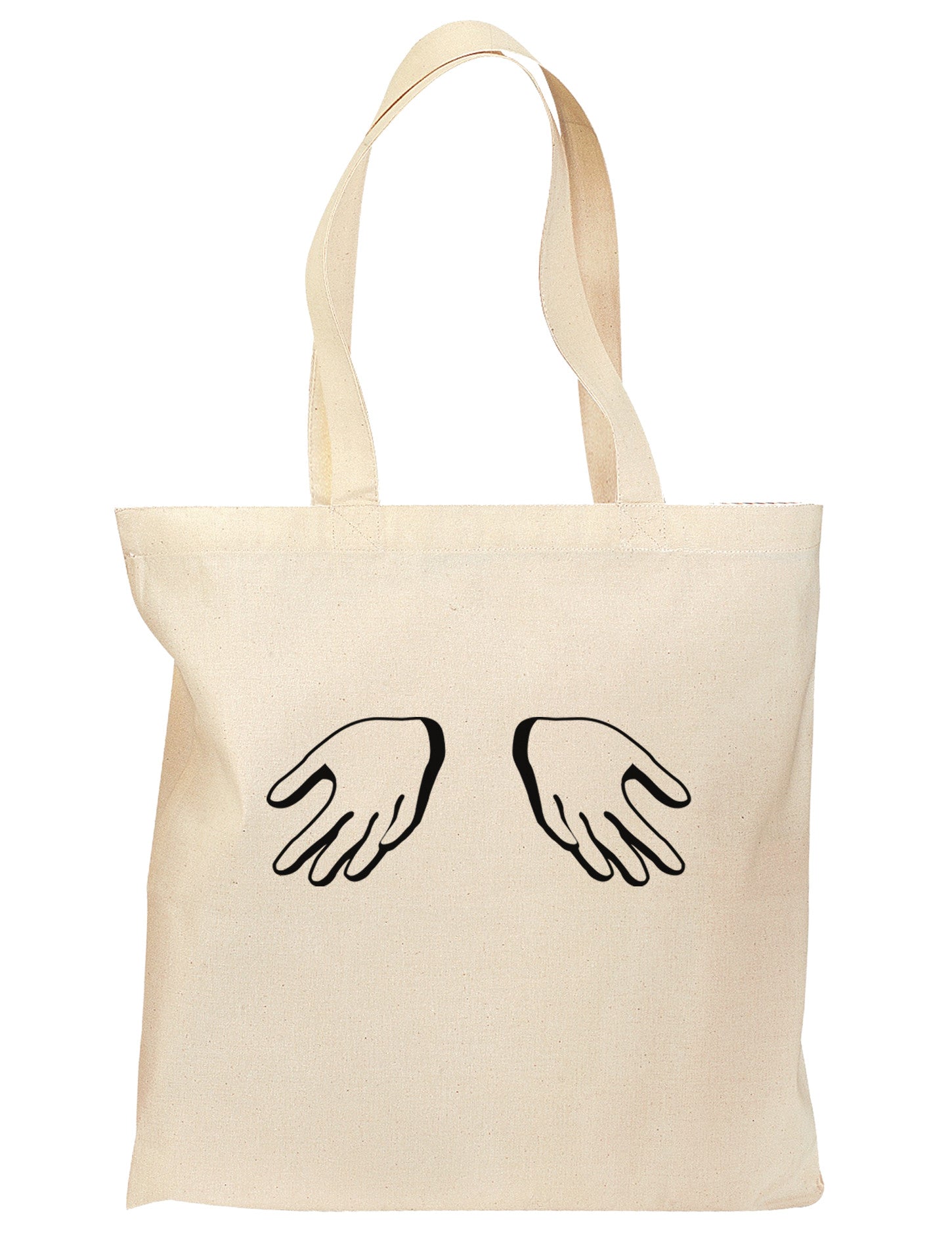 Shrugging Hands Grocery Tote Bag-Grocery Tote-TooLoud-Natural-Medium-Davson Sales