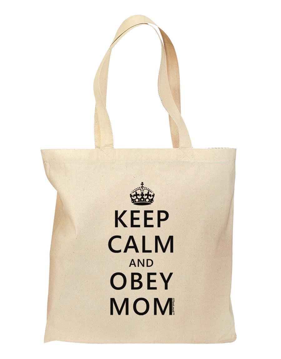 Keep Calm and Obey Mom Grocery Tote Bag-Grocery Tote-TooLoud-Natural-Medium-Davson Sales