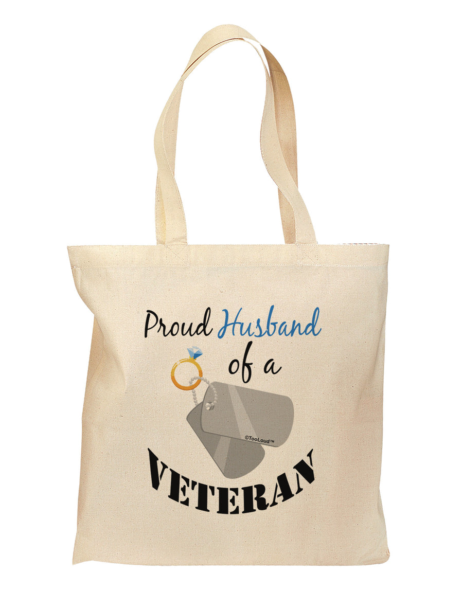 Husband of Veteran Grocery Tote Bag-Grocery Tote-TooLoud-Natural-Medium-Davson Sales