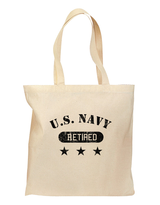 Retired Navy Grocery Tote Bag by TooLoud-Grocery Tote-TooLoud-Natural-Medium-Davson Sales