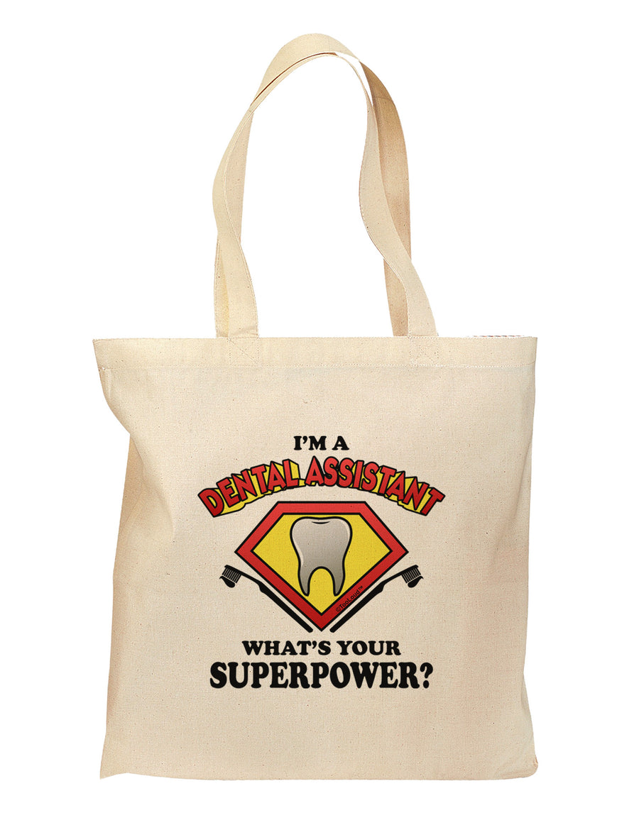 Dental Assistant - Superpower Grocery Tote Bag-Grocery Tote-TooLoud-Natural-Medium-Davson Sales