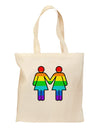 Rainbow Lesbian Women Holding Hands Grocery Tote Bag-Grocery Tote-TooLoud-Natural-Medium-Davson Sales