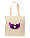 Cute Dark Angel Wings Black and Purple Heart Grocery Tote Bag-Grocery Tote-TooLoud-Natural-Medium-Davson Sales