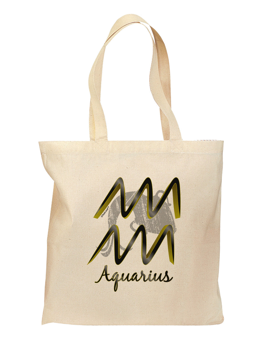 Aquarius Symbol Grocery Tote Bag-Grocery Tote-TooLoud-Natural-Medium-Davson Sales