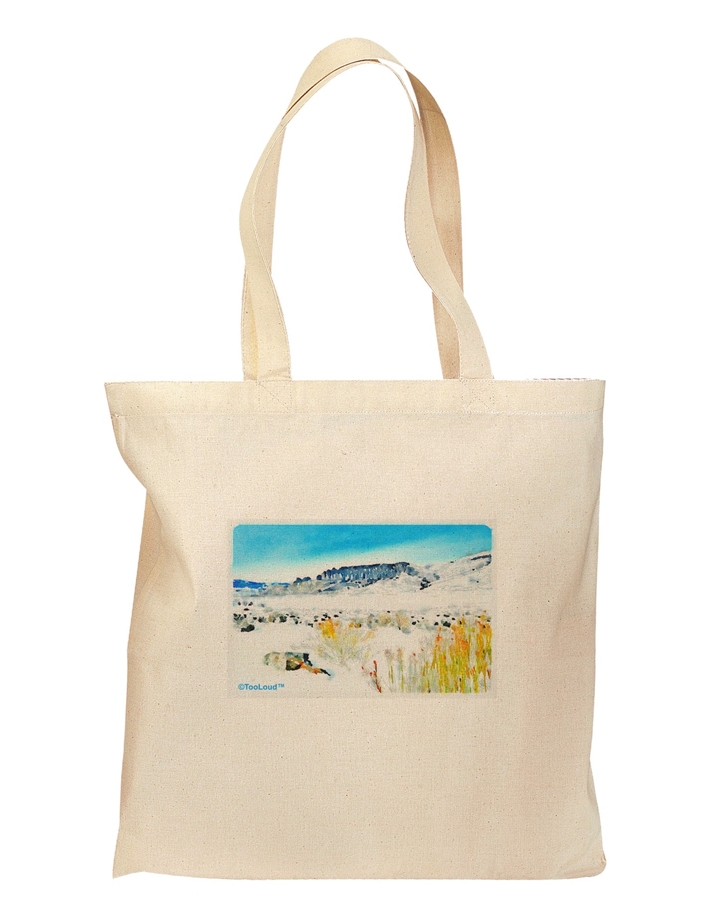 CO Snow Scene Watercolor Grocery Tote Bag-Grocery Tote-TooLoud-Natural-Medium-Davson Sales