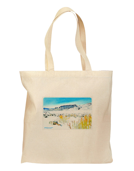 CO Snow Scene Watercolor Grocery Tote Bag-Grocery Tote-TooLoud-Natural-Medium-Davson Sales