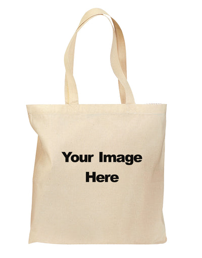 Custom Personalized Image and Text Grocery Tote Bag - Natural Color