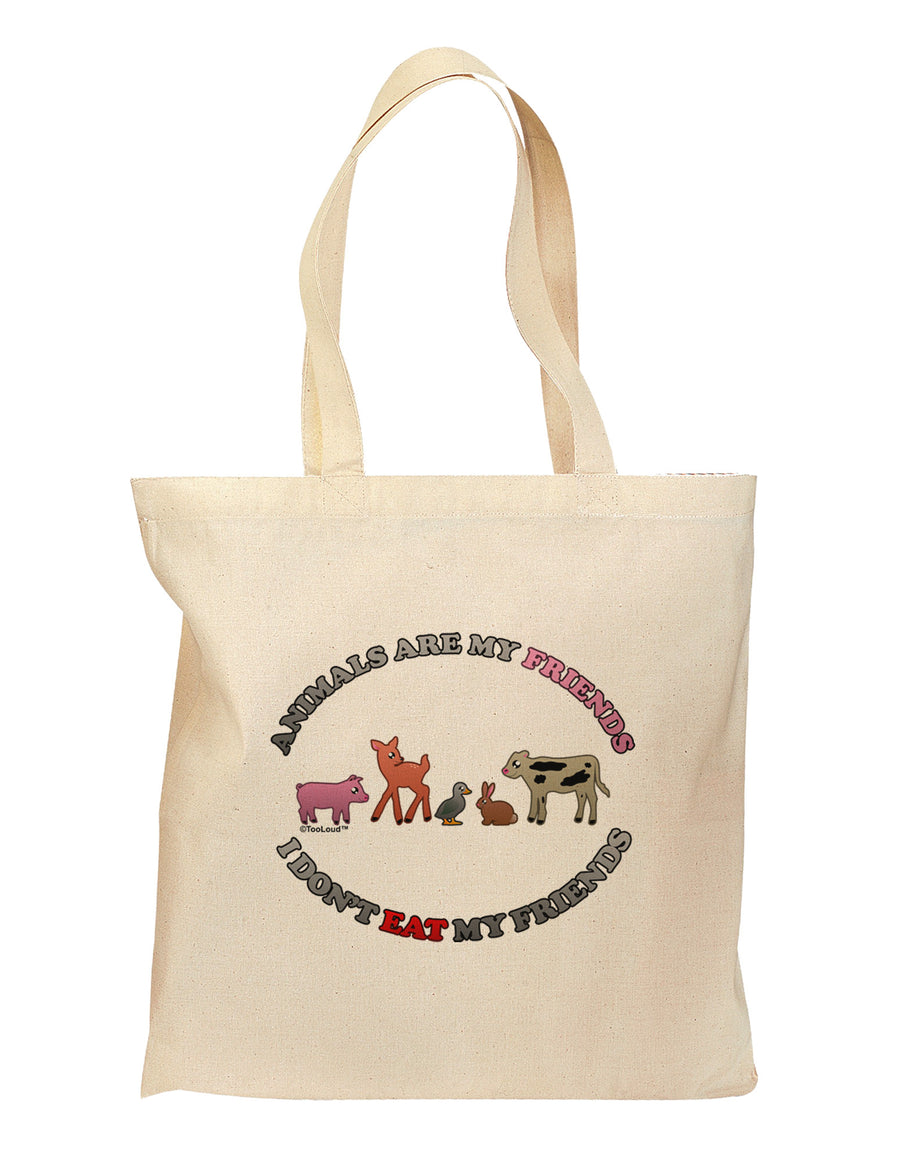 I Don't Eat My Friends Grocery Tote Bag-Grocery Tote-TooLoud-Natural-Medium-Davson Sales