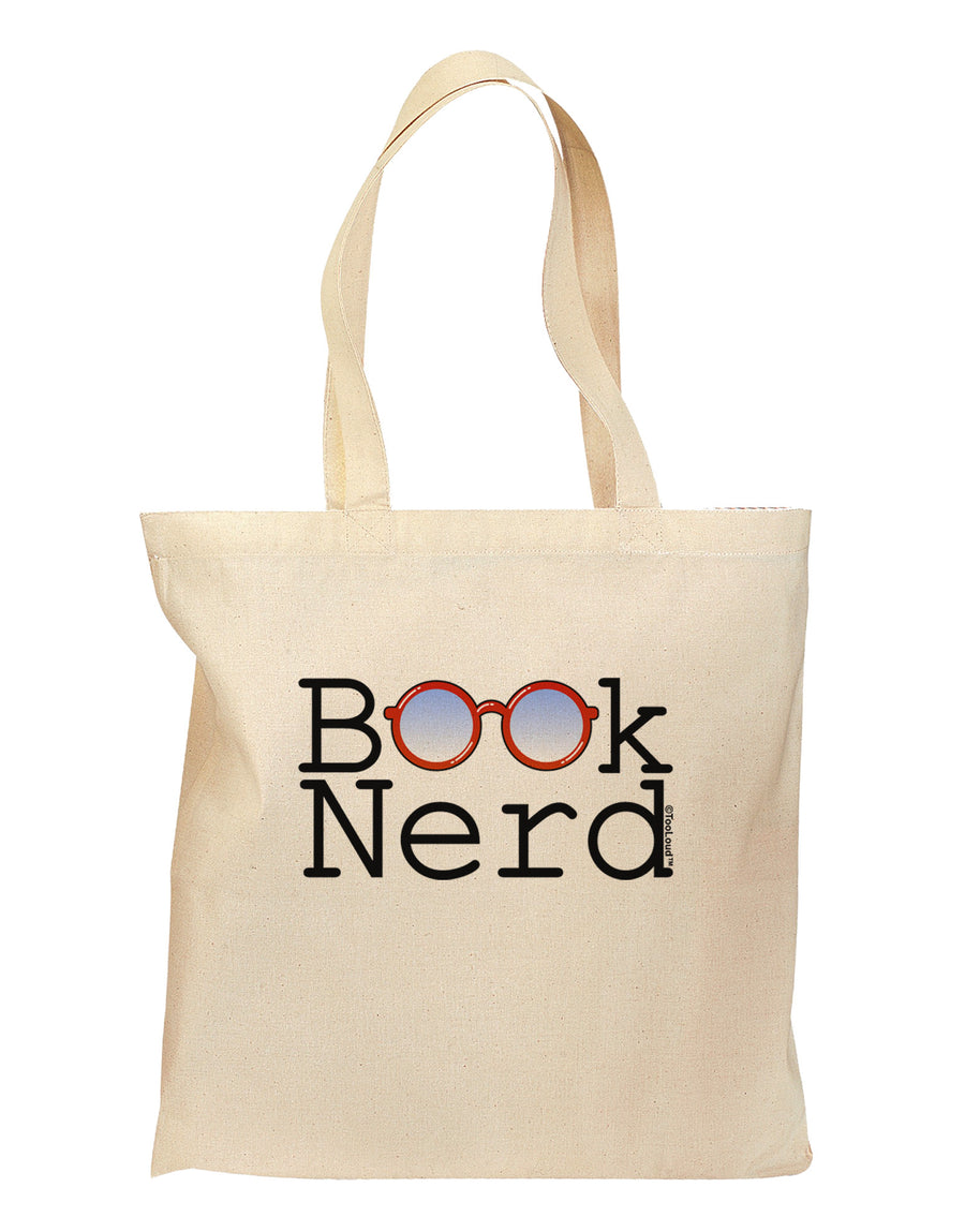Book Nerd Grocery Tote Bag - Natural-Grocery Tote-TooLoud-Natural-Medium-Davson Sales