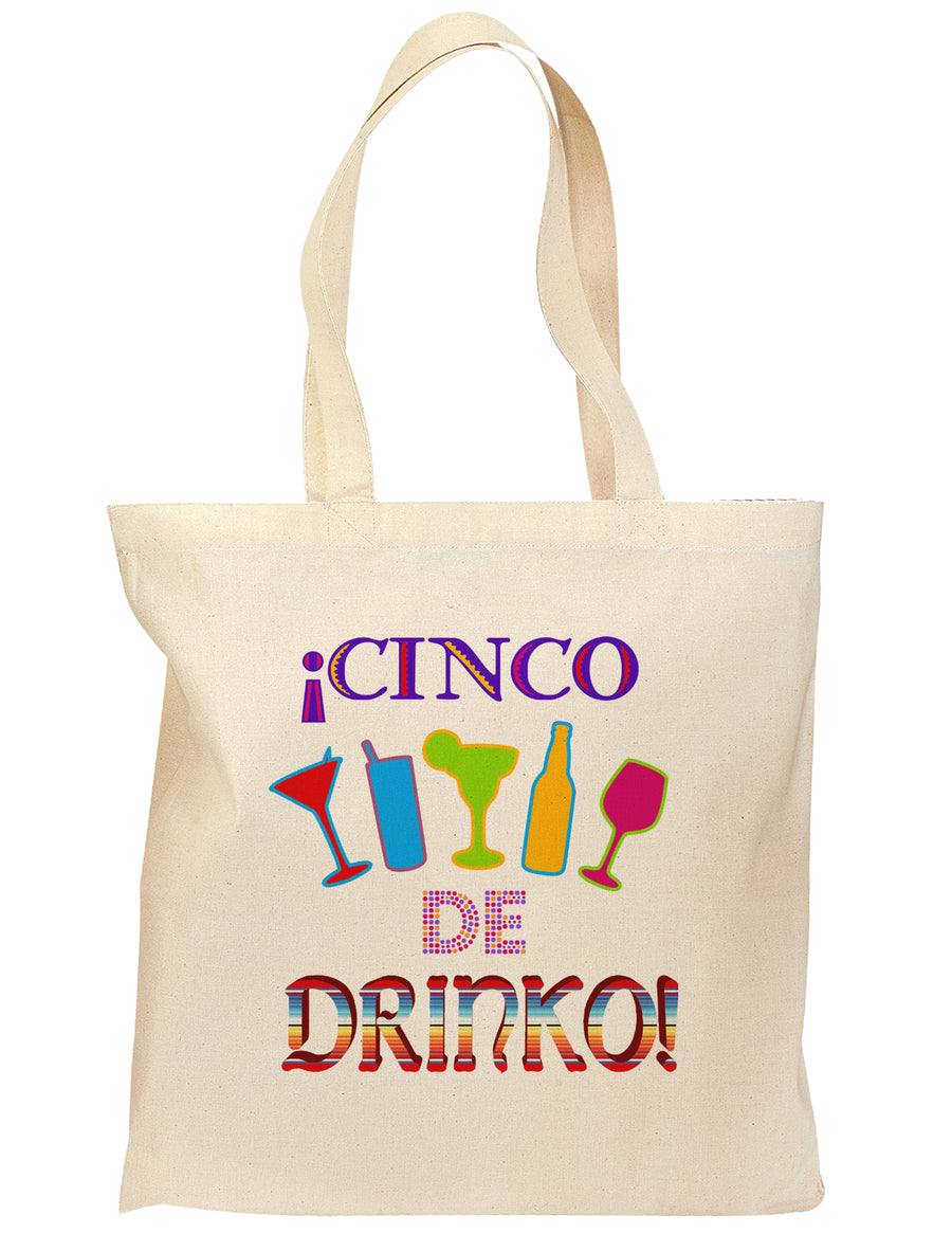 Cinco de Drinko! Grocery Tote Bag-Grocery Tote-TooLoud-Natural-Medium-Davson Sales