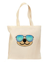 Kyu-T Face - Beartholomew Cool Sunglasses Grocery Tote Bag-Grocery Tote-TooLoud-Natural-Medium-Davson Sales