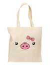 Kyu-T Face - Oinkette Cute Girl Piglet Grocery Tote Bag-Grocery Tote-TooLoud-Natural-Medium-Davson Sales