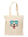 Kyu-T Face - Puppino Cool Sunglasses Grocery Tote Bag-Grocery Tote-TooLoud-Natural-Medium-Davson Sales