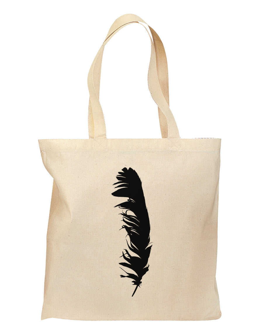 Black Feather Grocery Tote Bag - Natural-Grocery Tote-TooLoud-Natural-Medium-Davson Sales