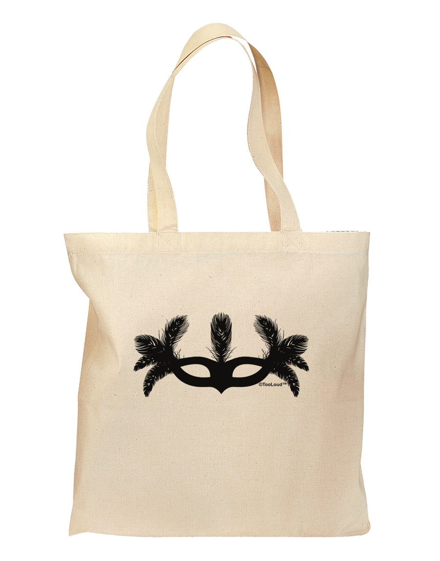 Masquerade Mask Silhouette Grocery Tote Bag by TooLoud-Grocery Tote-TooLoud-Natural-Medium-Davson Sales