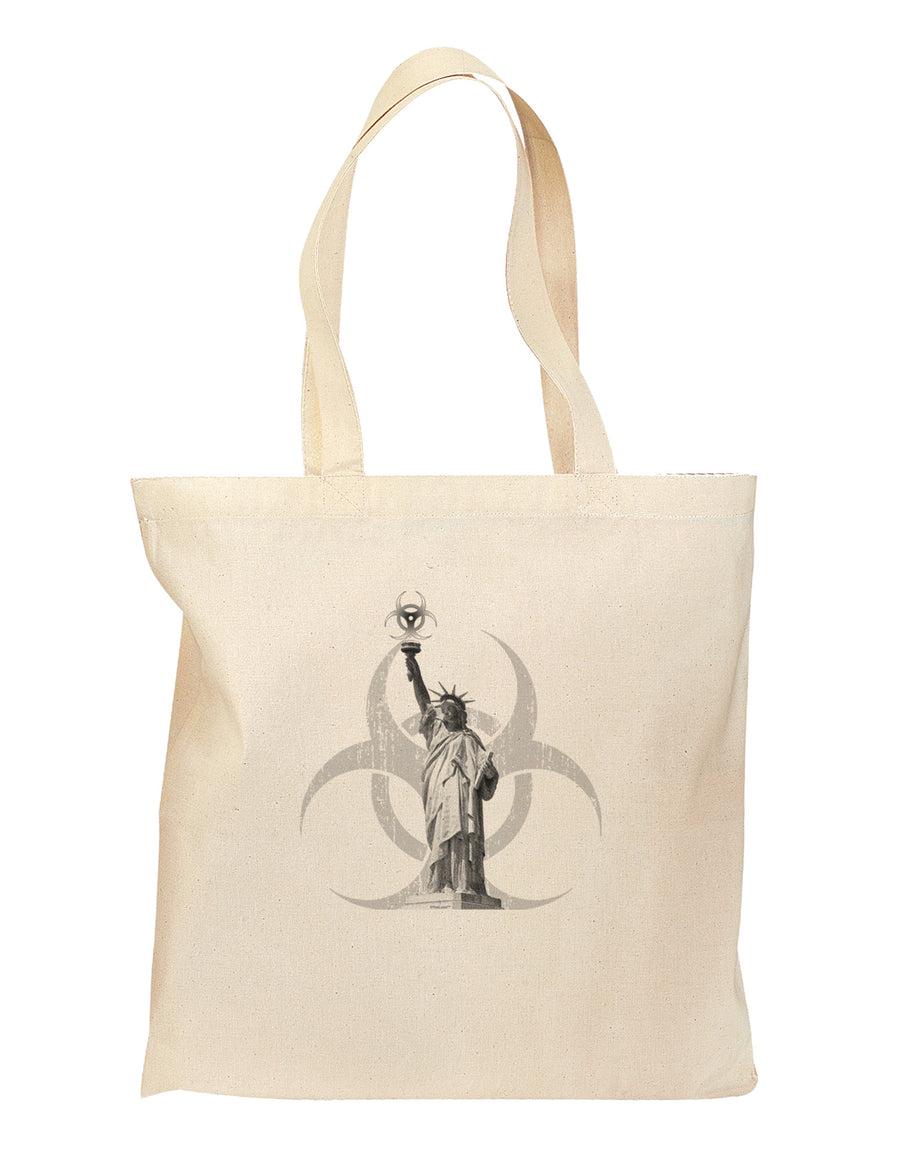 Biohazard Statue of Liberty Grocery Tote Bag-Grocery Tote-TooLoud-Natural-Medium-Davson Sales