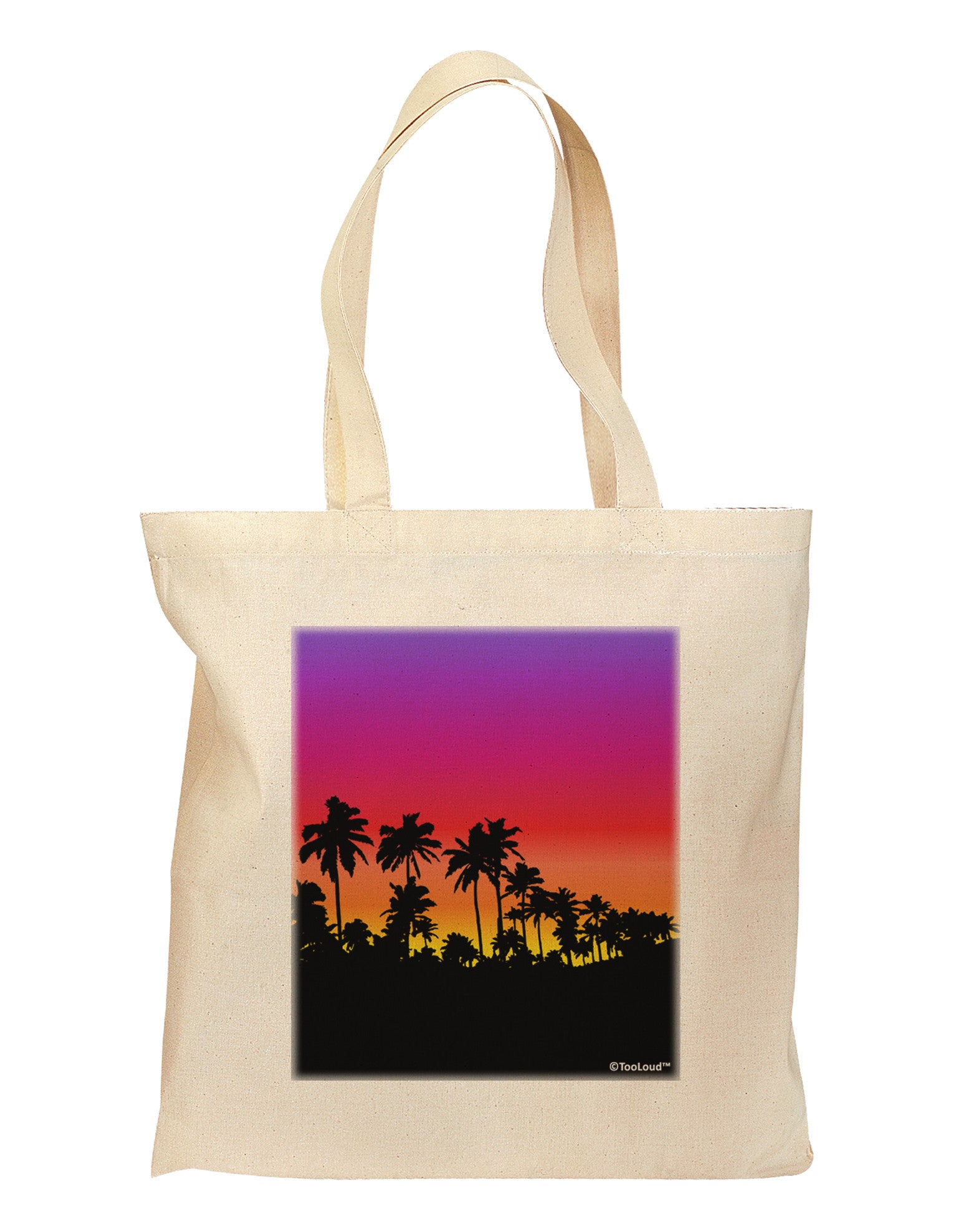 Palm Trees and Sunset Design Grocery Tote Bag by TooLoud-Grocery Tote-TooLoud-Natural-Medium-Davson Sales