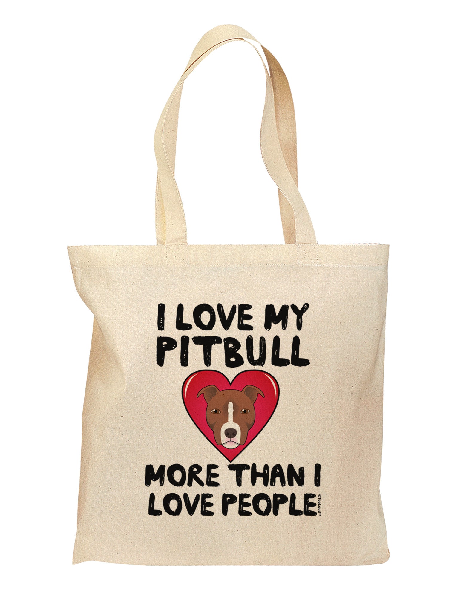 Love Pitbull More Than People Grocery Tote Bag by TooLoud-Grocery Tote-TooLoud-Natural-Medium-Davson Sales