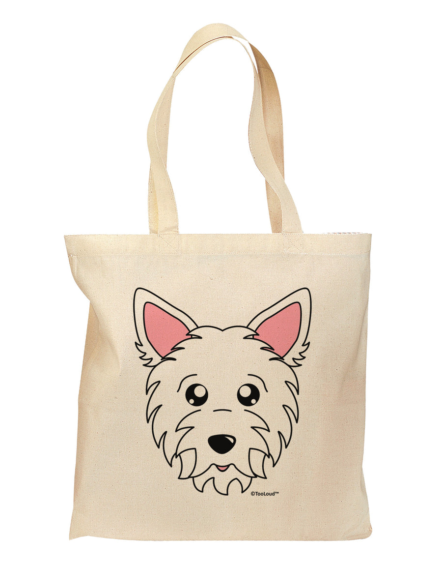 Cute West Highland White Terrier Westie Dog Grocery Tote Bag by TooLoud-Grocery Tote-TooLoud-Natural-Medium-Davson Sales